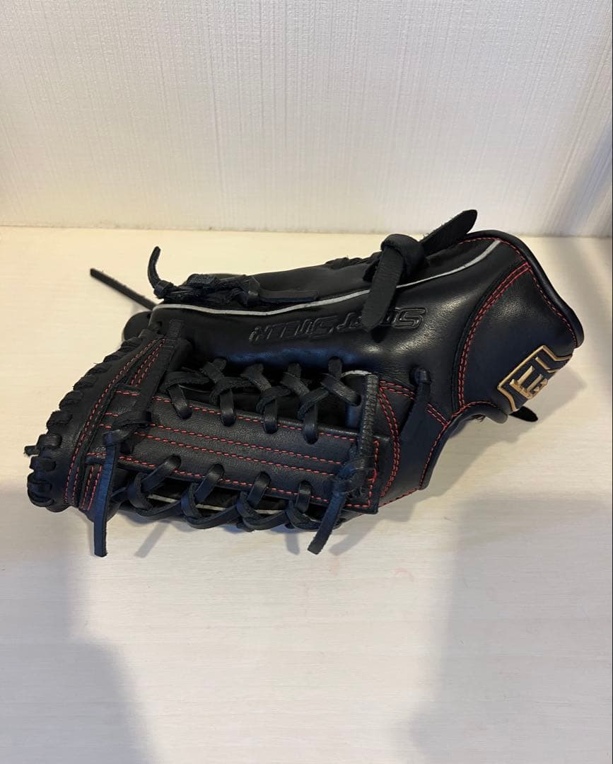 ZETT 軟式野球グローブ 右投げ 黒　少年野球　おまけ保革剤付き