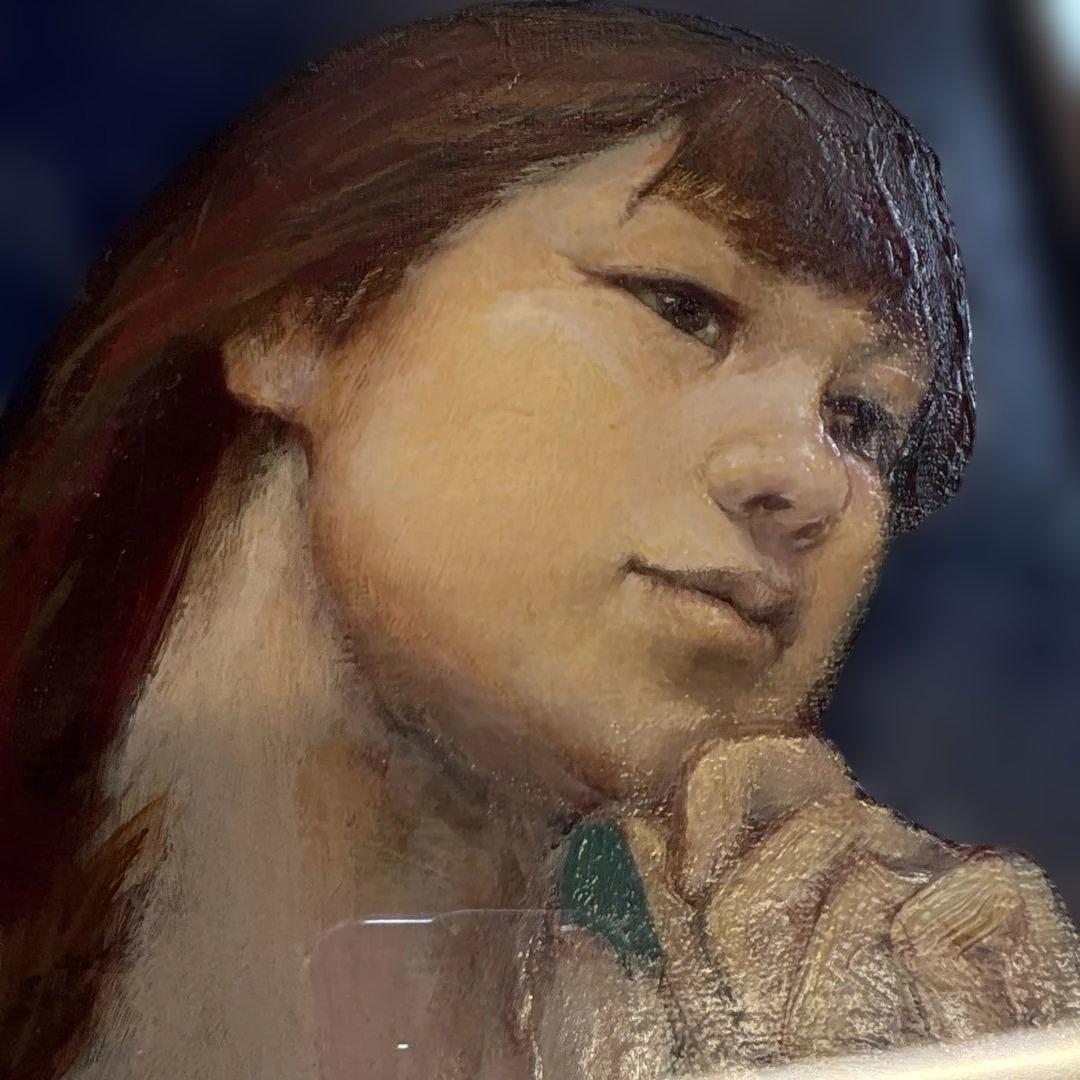 女性の肖像画 油彩　宇多川格 星を数えて　2014年