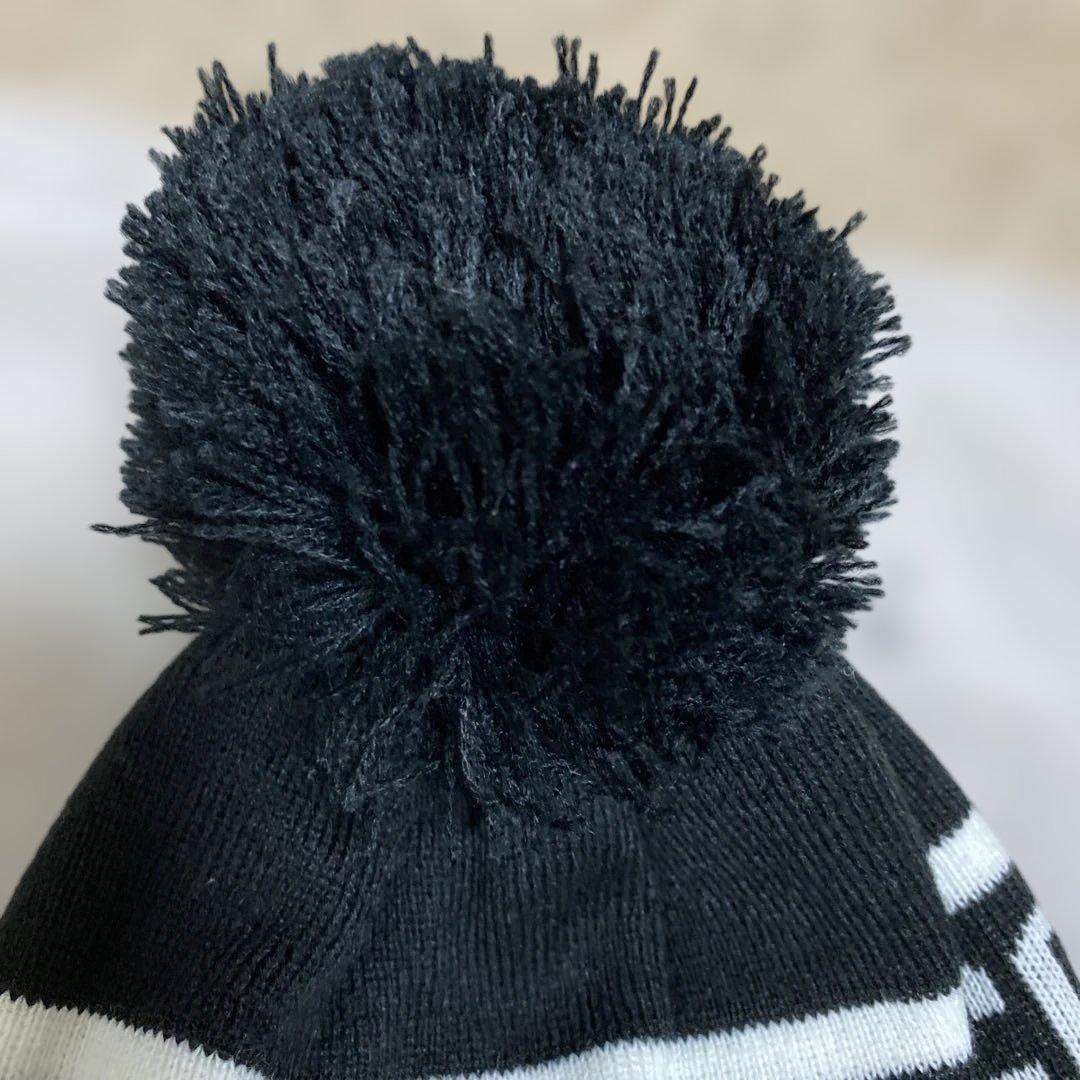 Golfickers ポンポン付きニット帽 黒/白