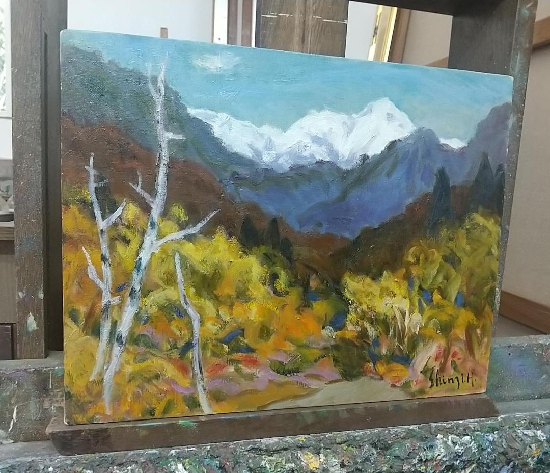 「木曽駒ヶ岳」F6 油絵 油彩画 絵画 アート 風景画