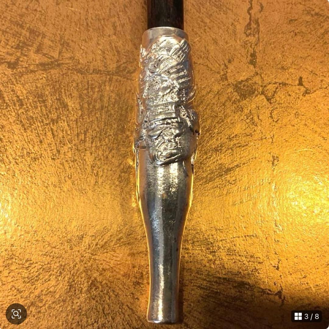 平家物語　武者図　松流軒政輝　銀刻印　煙管　キセル