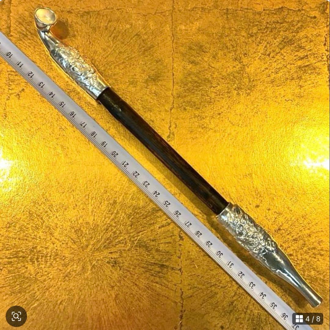 平家物語　武者図　松流軒政輝　銀刻印　煙管　キセル