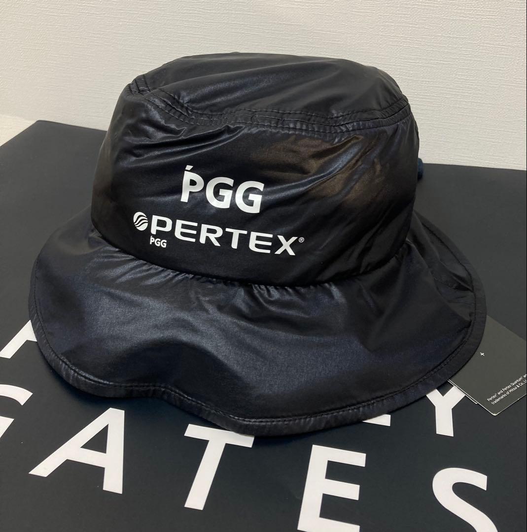 新品 パーリーゲイツ PGG PERTEX二層ハット 黒 男女兼用モデル