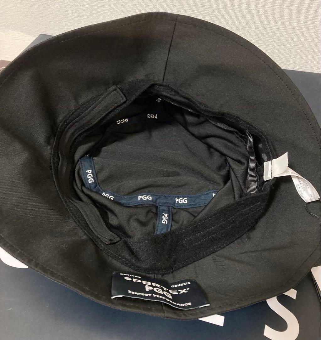 新品 パーリーゲイツ PGG PERTEX二層ハット 黒 男女兼用モデル