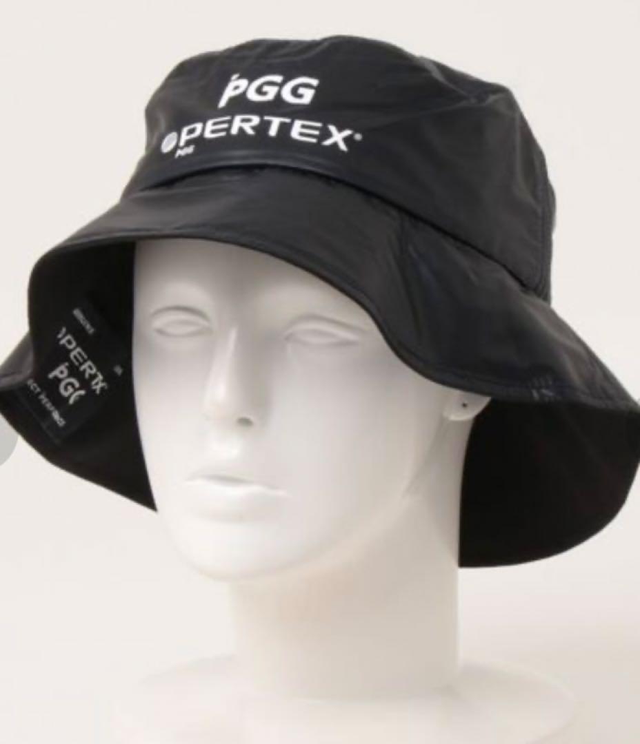 新品 パーリーゲイツ PGG PERTEX二層ハット 黒 男女兼用モデル