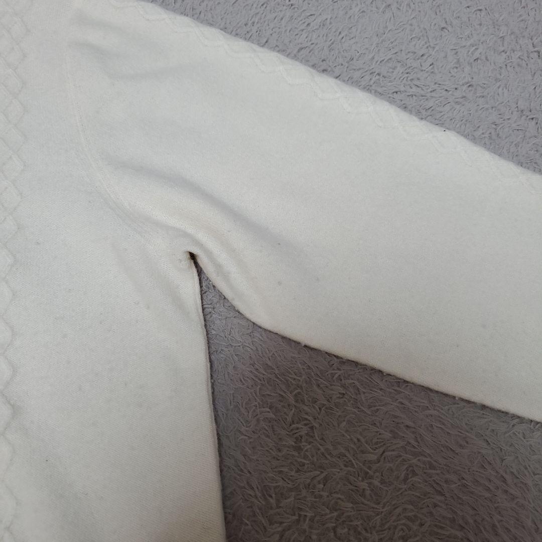 ホワイト ケーブルカシミア100% セーター M