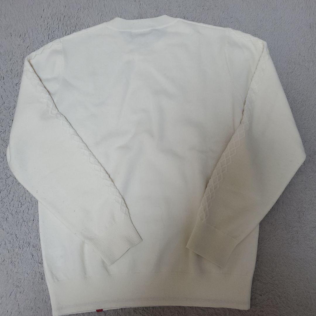 ホワイト ケーブルカシミア100% セーター M