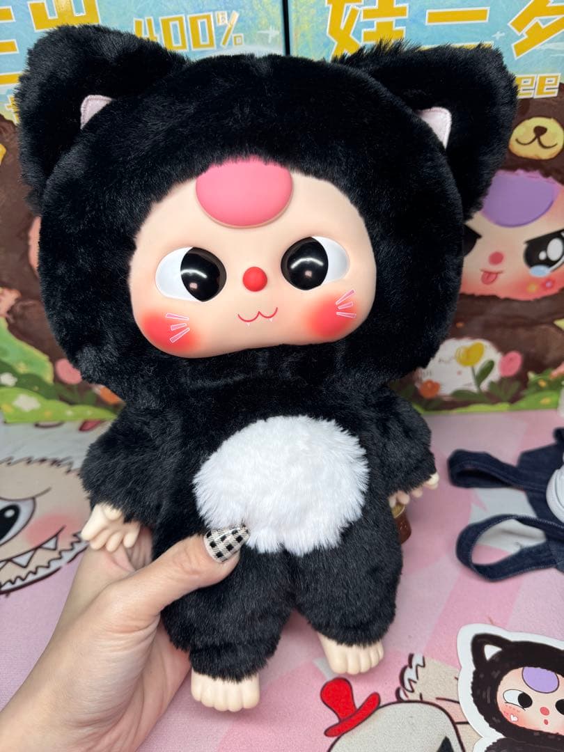 115. babythree big400%体　限定　海外ドール　黒猫　新品