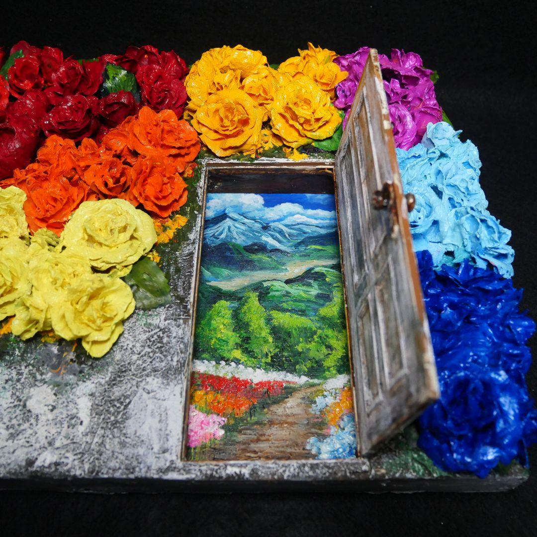 油絵 油彩 油彩画 絵 絵画【扉の先の世界】