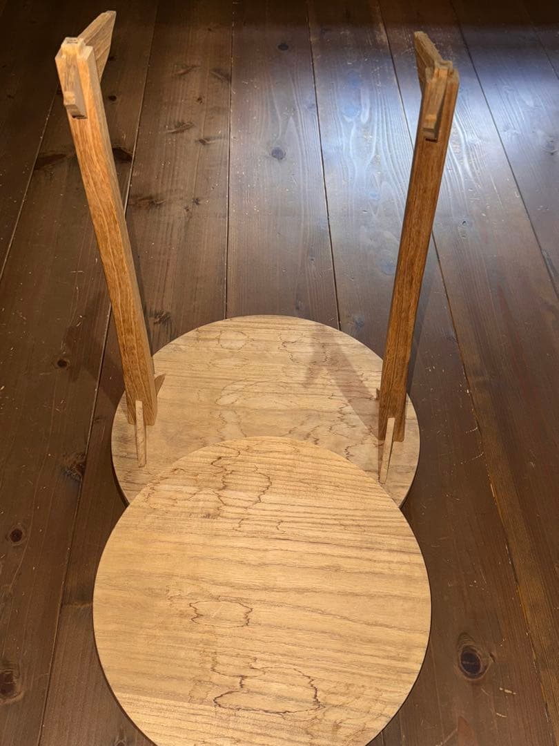 茶道具　木地丸卓　組み立て式