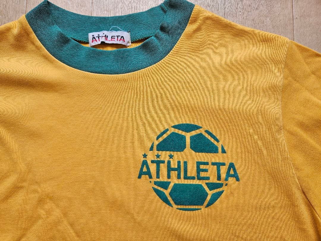 ⭐︎⭐︎⭐︎ATHLETA 昭和　イエロー×緑　 長袖サッカーシャツ