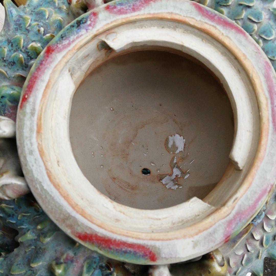 山岡徹山龍登窯香呂の陶器彫刻 装飾品、上野焼香春焼き工芸品、華道仏教、お寺、骨董