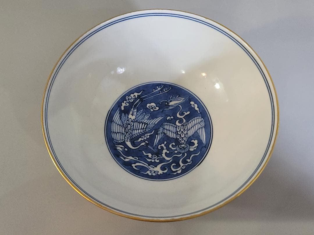 古美術 仿古金蘭手纏枝蓮花紋碗 共箱 茶道具