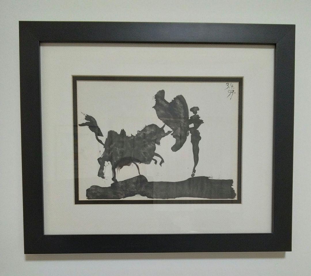 【値下げ】ピカソ　1961年　ヴィンテージ　リトグラフ　闘牛　額付　CoA付