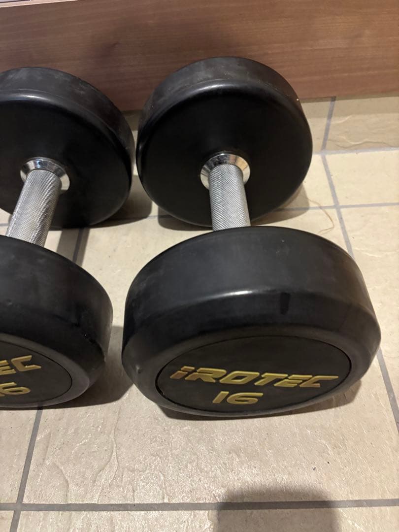 直接引き取り限定　アイロテック　16キロ　ダンベル　オールラバー　2個セット