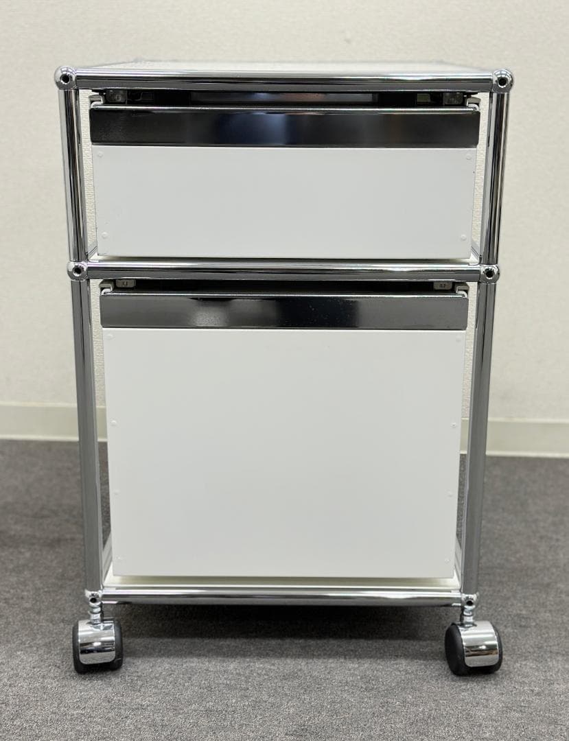USM/ハラーシステム■ロールボーイ　デスクワゴン　2段　鍵あり　ホワイト　白
