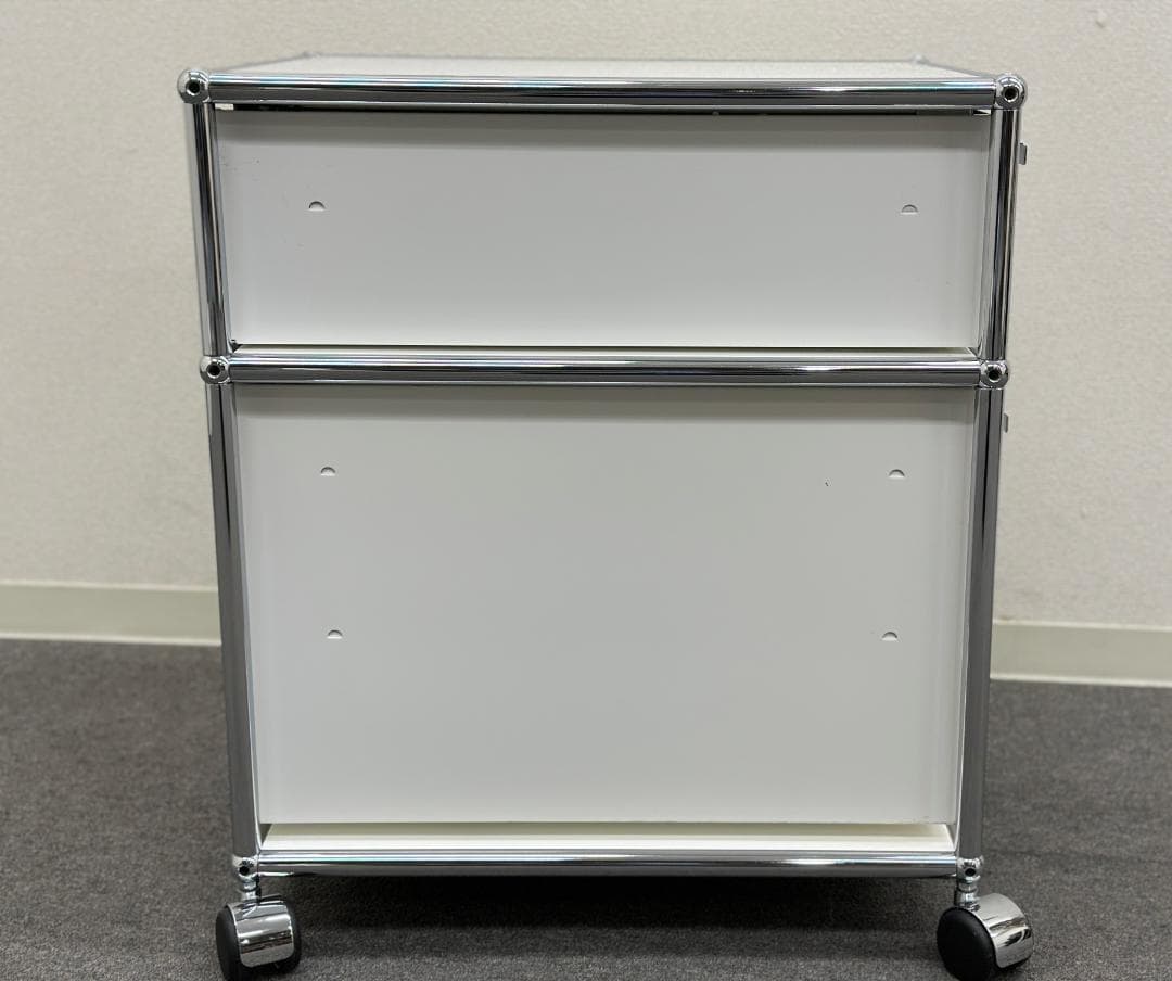 USM/ハラーシステム■ロールボーイ　デスクワゴン　2段　鍵あり　ホワイト　白