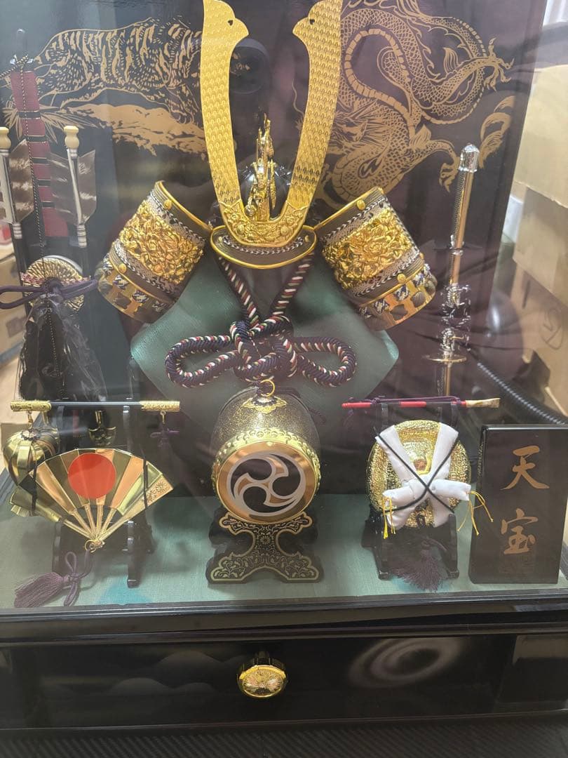 日本の武士の鎧ミニチュアディスプレイ