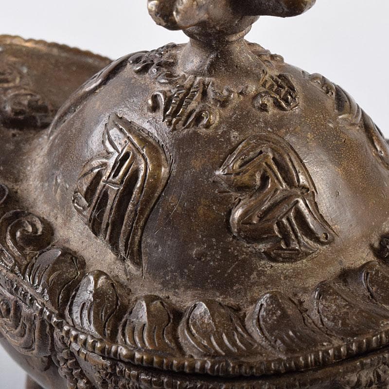 中国　古銅　唐銅　三つ足香炉　C　R8684