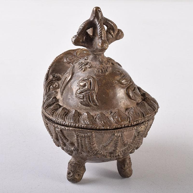 中国　古銅　唐銅　三つ足香炉　C　R8684