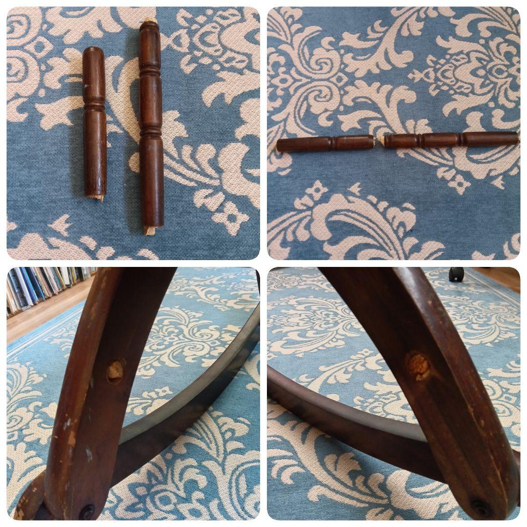 折り畳み式 ロッキングチェア◆ゴブラン織り✱アンティーク