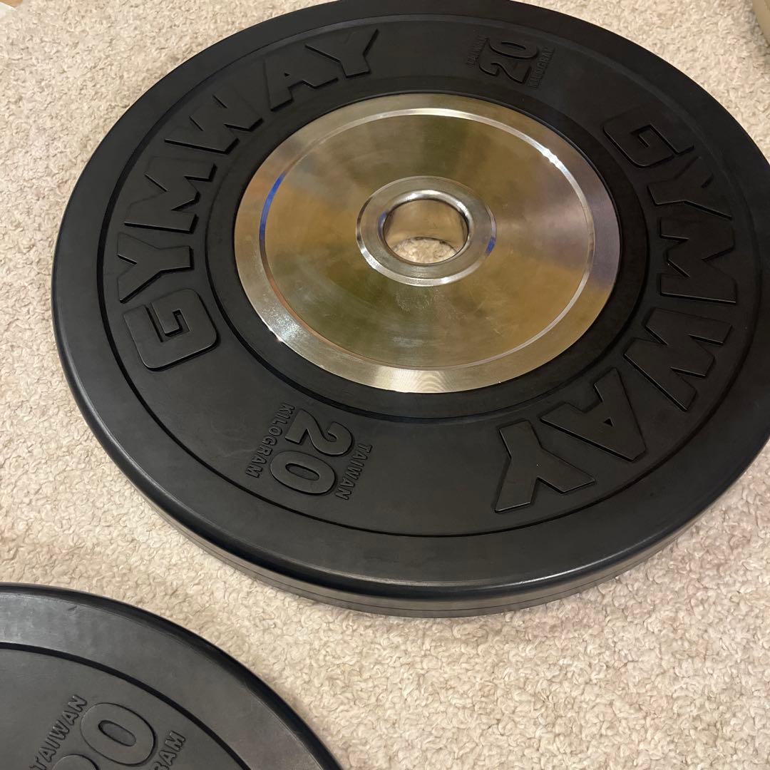 【まえ】 GYMWAY 20kg薄型トレーニングバンパープレート②