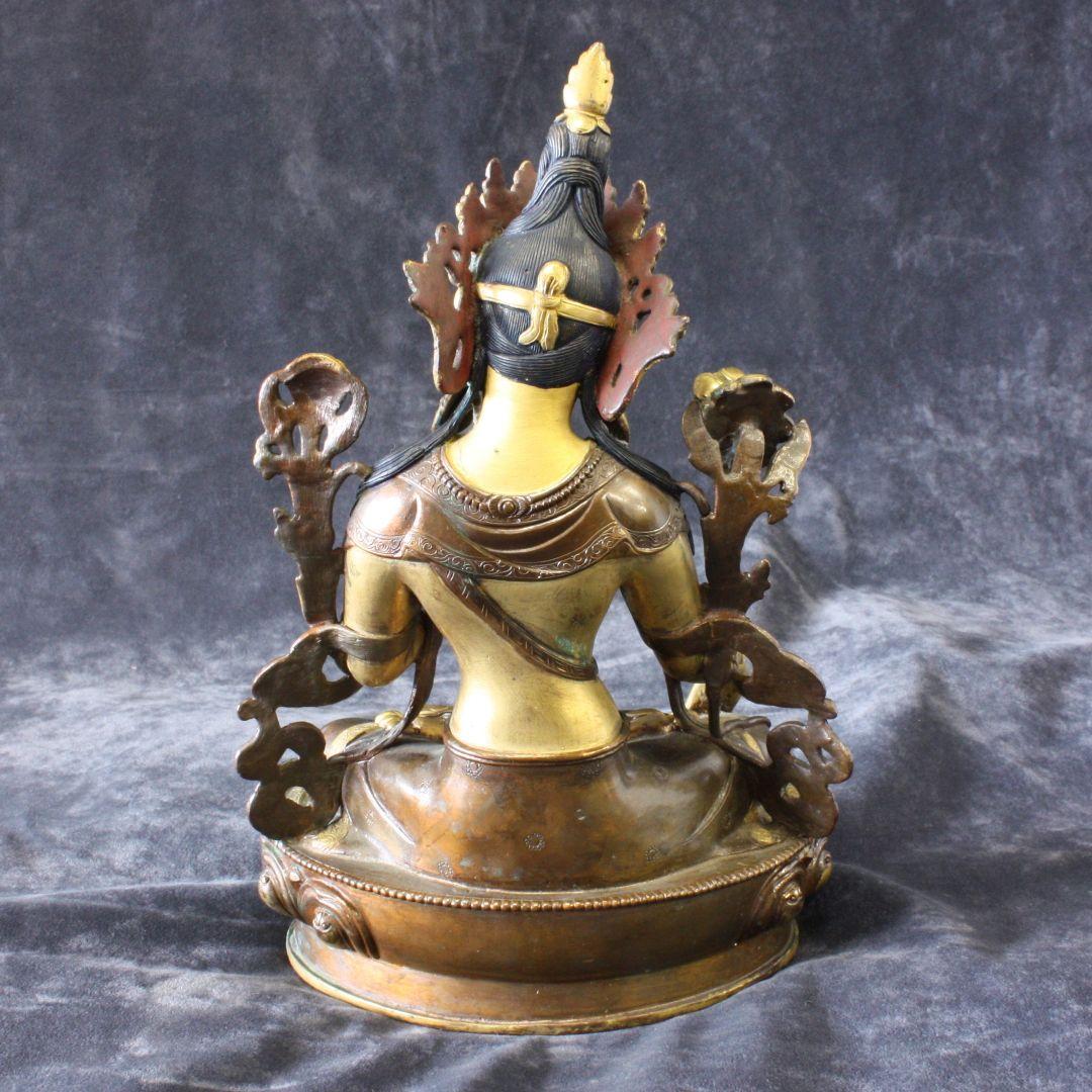 白多羅菩薩像（ホワイトターラ) 銅製鍍金仕上げ