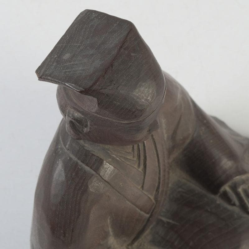 時代木彫　利休居士像　人物像　置物　書付　V　9844