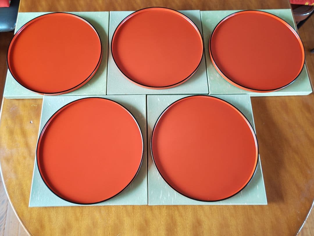 輪島塗 慶塚作 日の出盆5枚セット 美品