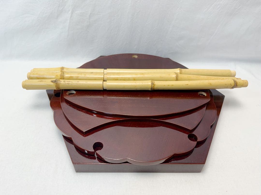 ほぼ未使用 茶道具 指物師 渡辺可映作 江戸千家八代一元斎好写 亀甲棚 溜塗共箱