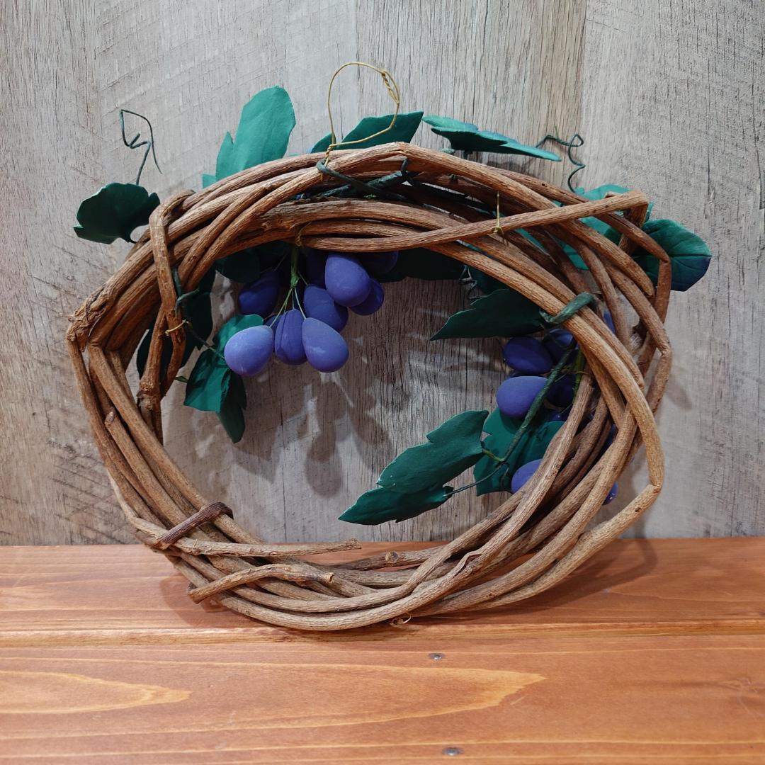 パン 食品サンプル 特注品 まとめ売り バスケット＋ぶどうリース付 ハンドメイド