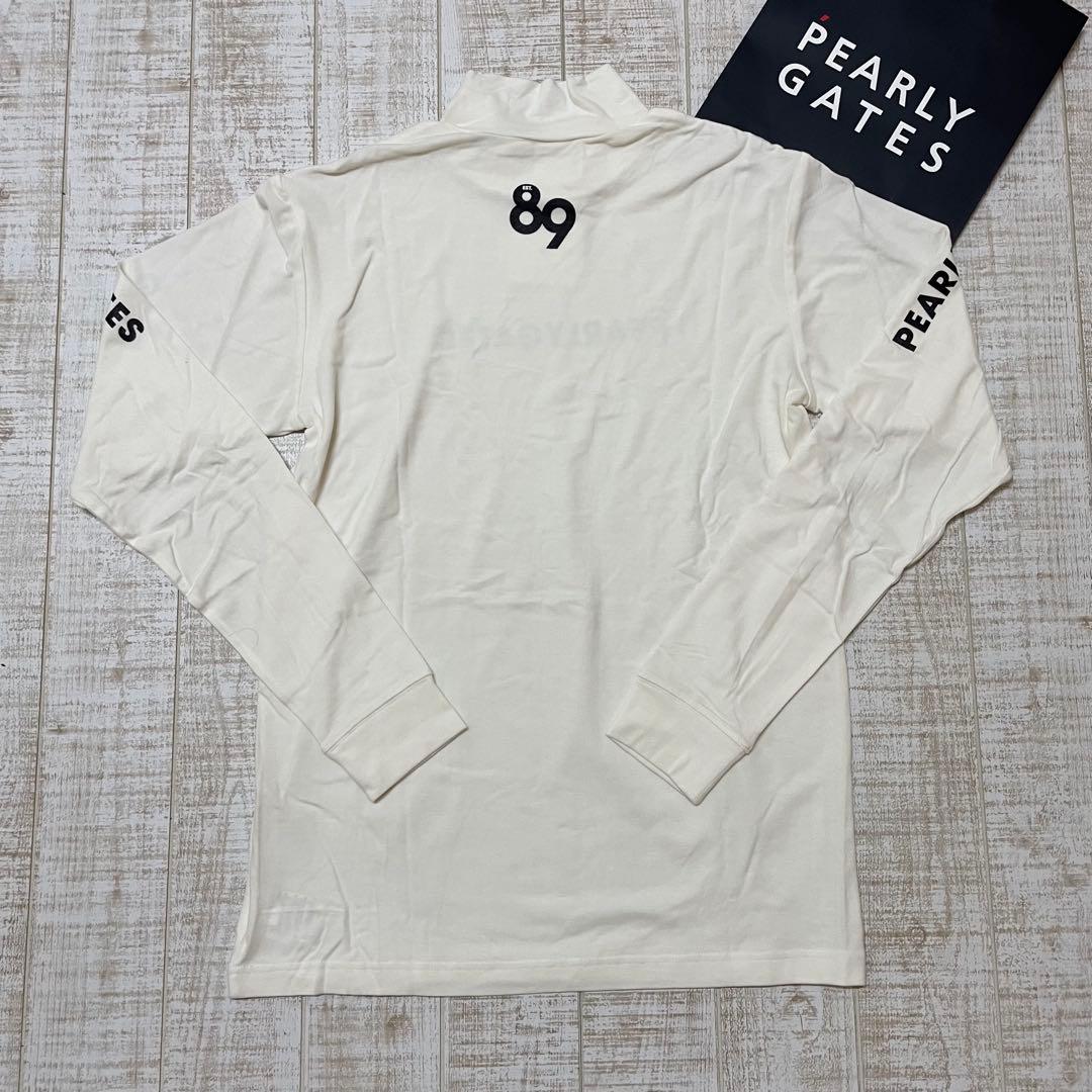 新品 パーリーゲイツ 長袖ハイネック ネックロゴ ホワイト Lサイズ（5）