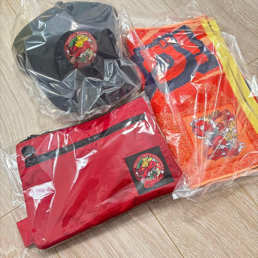 カープ×ポケモンセンターヒロシマ キャップ　ポケセン　コラボ　サコッシュ　タオル