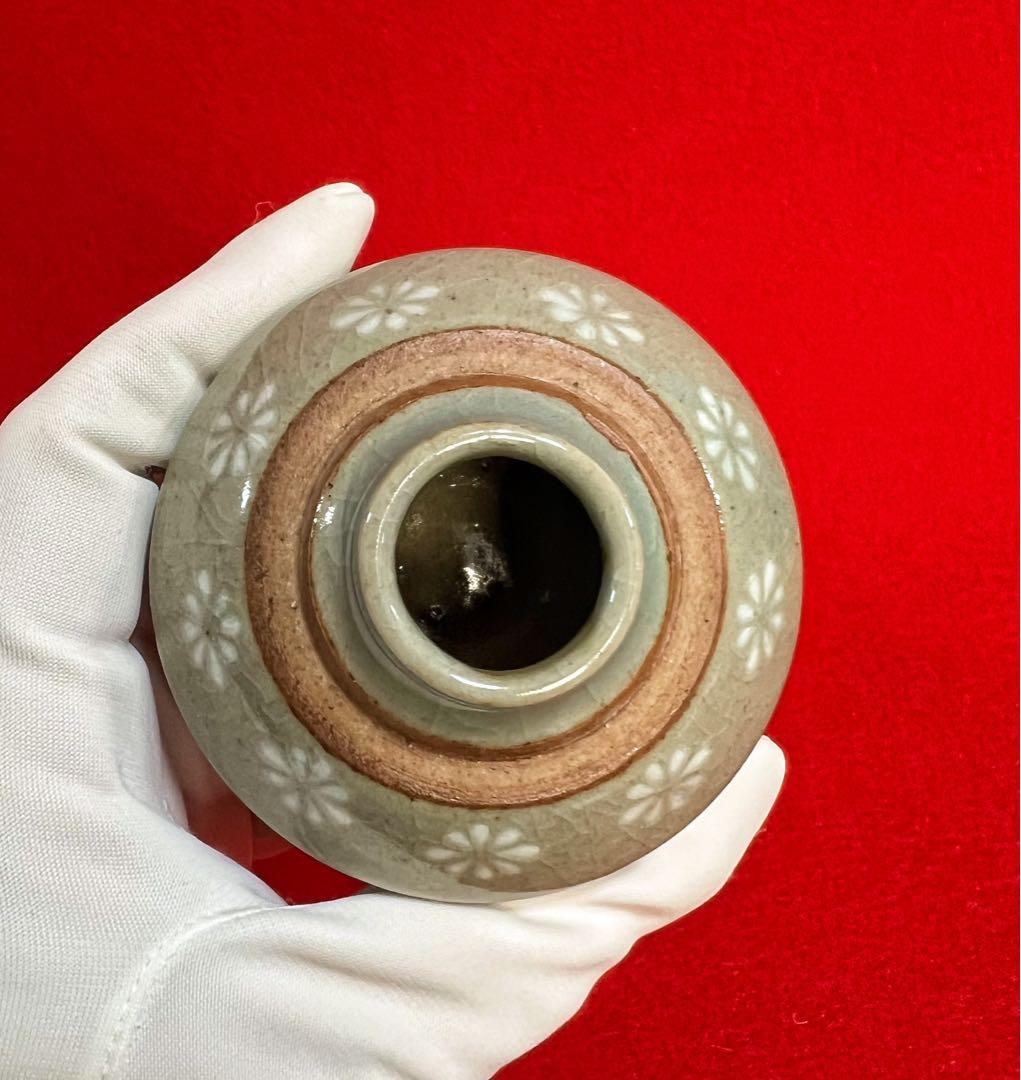 古美術 肥後銘陶 八代焼 高田焼 茶入 茶道具 箱付き 古道具　コレクション