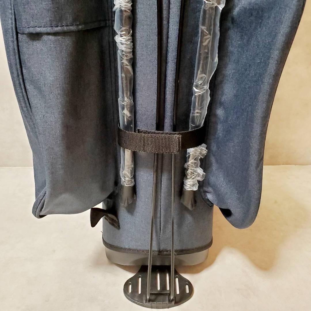 【新品未使用】レザックス スタンド付きキャディバッグ ネイビー ゴルフバッグ