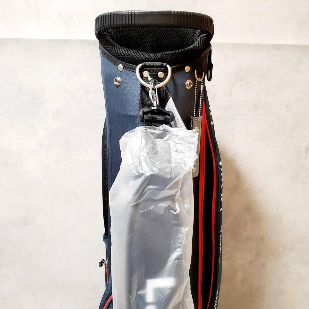 【新品未使用】レザックス スタンド付きキャディバッグ ネイビー ゴルフバッグ