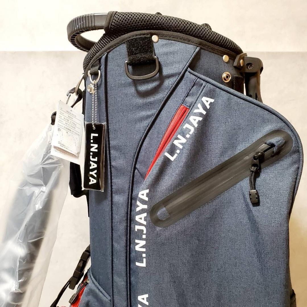 【新品未使用】レザックス スタンド付きキャディバッグ ネイビー ゴルフバッグ