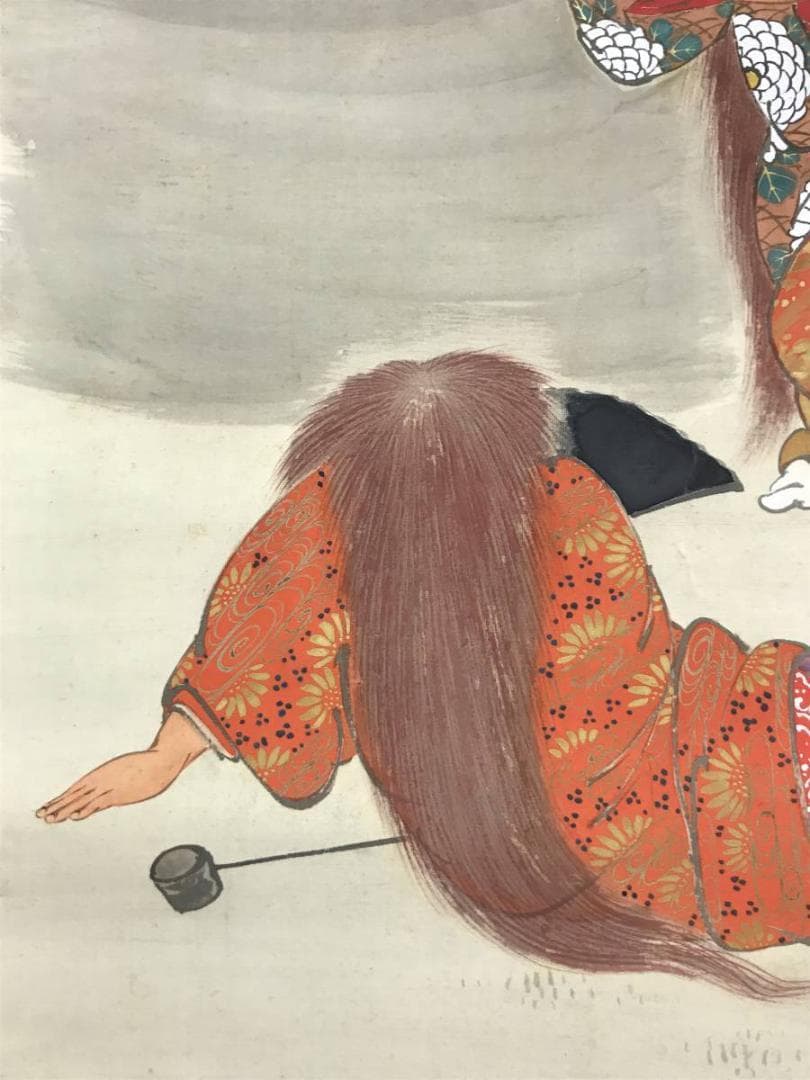 【真作】磊渓/猩々図/人物図/酒/掛軸/名家伝来/AC-556