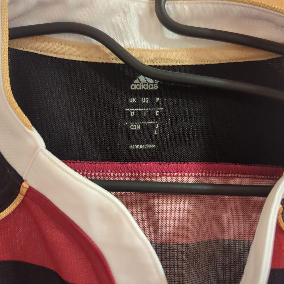 adidas ラガーシャツ 赤黒ストライプ