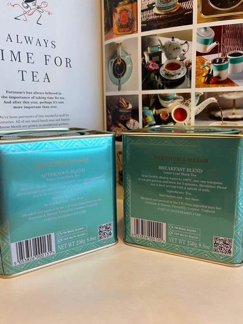 フォートナム＆メイソン250ｇ缶「アフタヌーン・ブレンド」＆「ブレックファスト