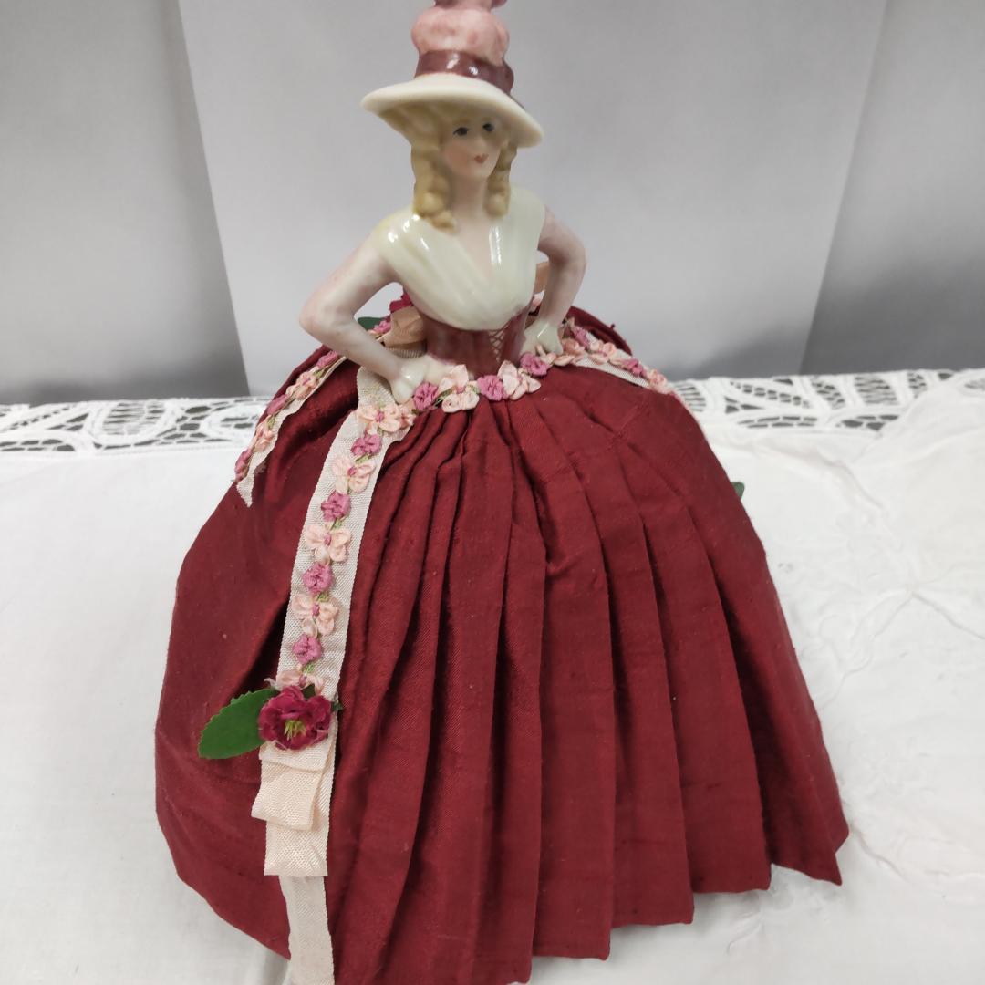 ハーフドール　ピンクッション　ボルドー