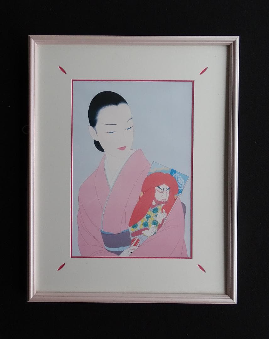 ・作者名：　鶴田一郎　・画題：　人物　・技法：　複製画