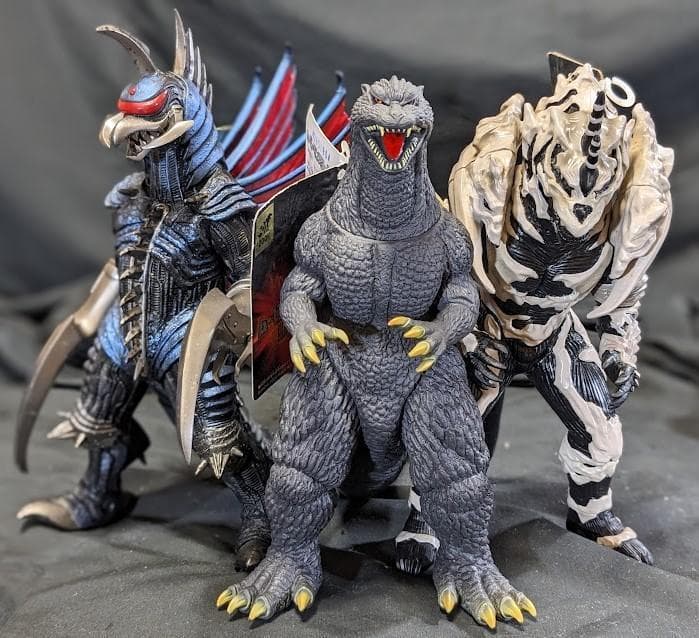 FWゴジラ・ガイガン・モンスターX（バンダイ）タグ付ソフビフィギュア３体セット