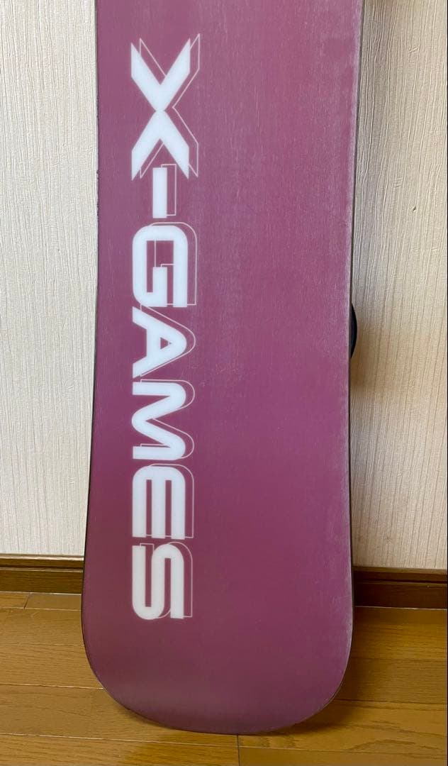 X-GAMES スノーボード板 146cm ビンディング付き エッジにサビあり
