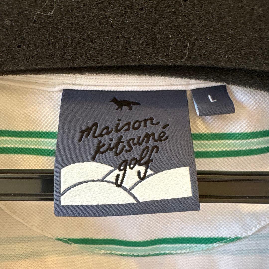 ストライプ ポロシャツ 半袖 フォックス刺繍