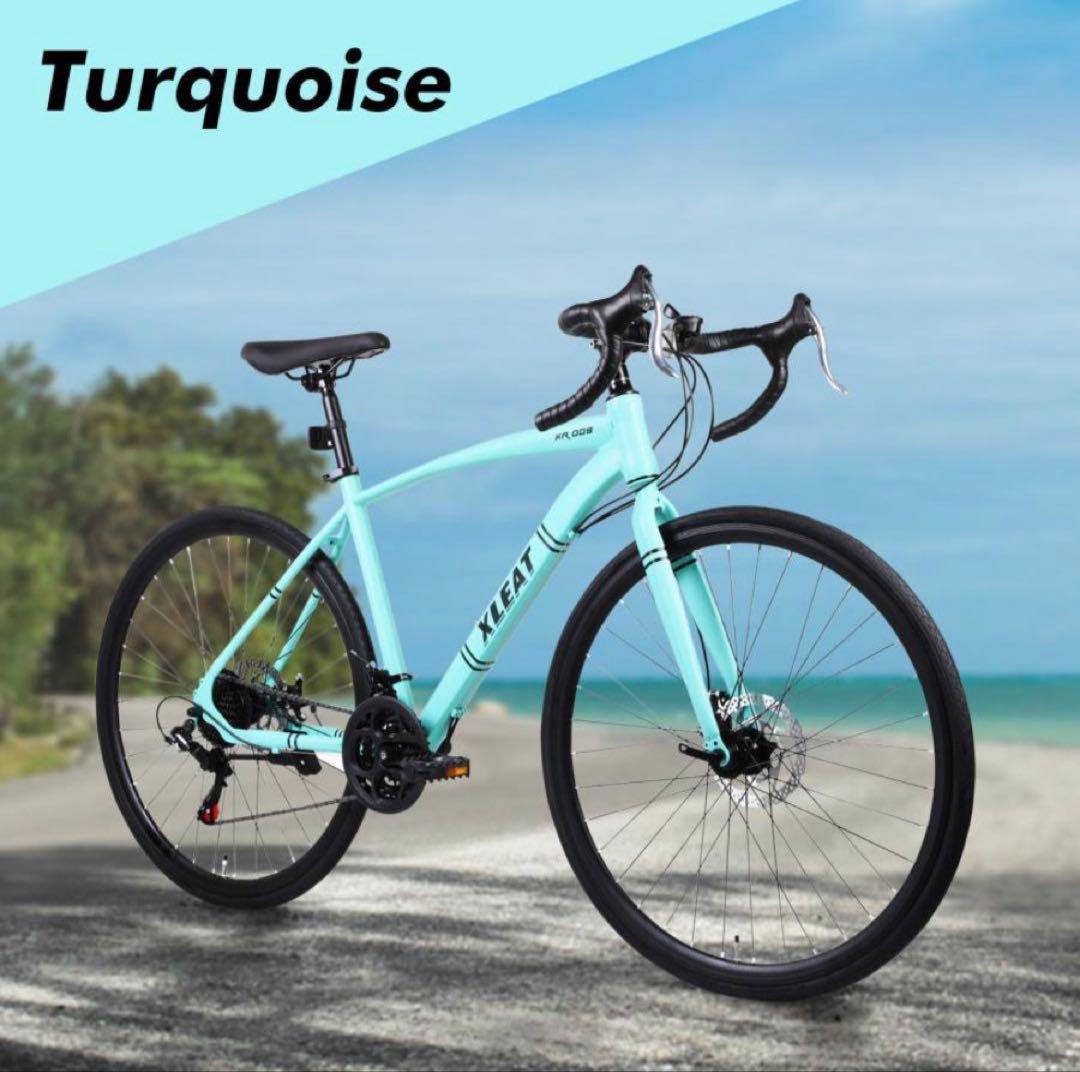 ロードバイク 自転車 初心者 21段変速 シマノ製 アウトドアターコイズ
