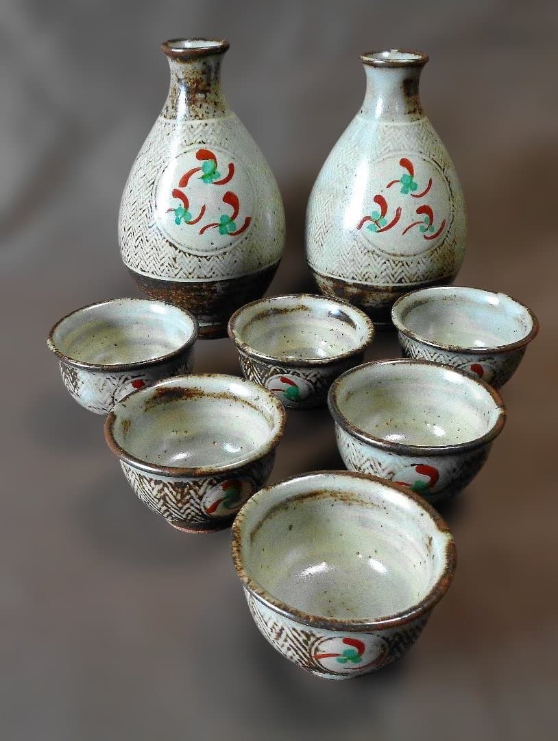 益子焼　島岡達三　酒器セット　8品