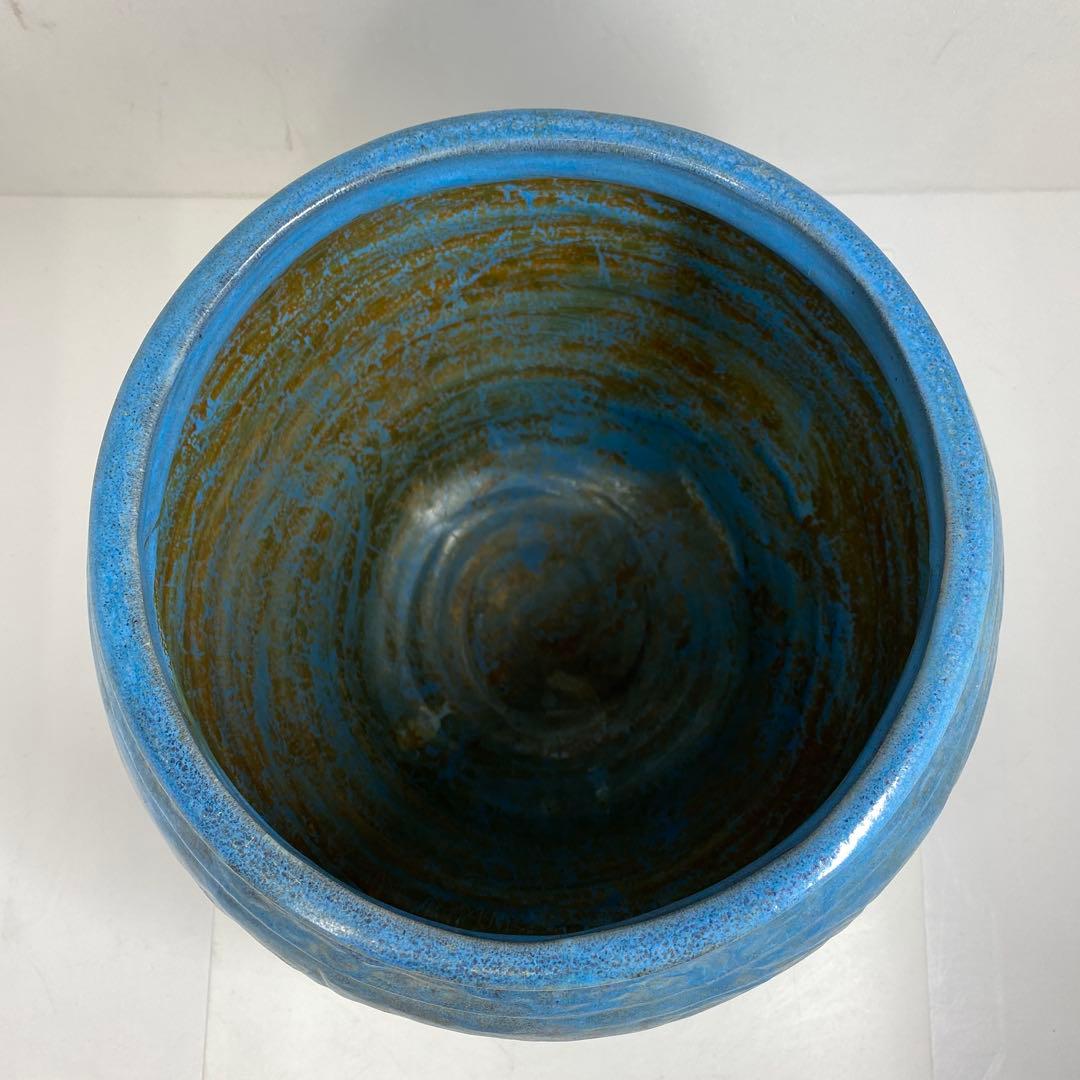 専用　中国美術唐草彫均窯　大花瓶　共箱　高さ30㎝　東Y7-0404☆2Fタサオ