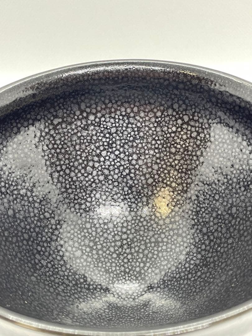 【茶道具】天目釉　3代目　諏訪蘇山(諏訪修)  『油滴天目茶碗』 共箱