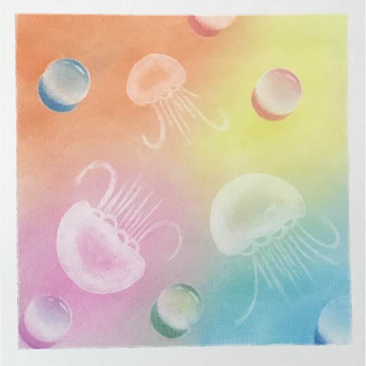 パステルアート クラゲ&しずく